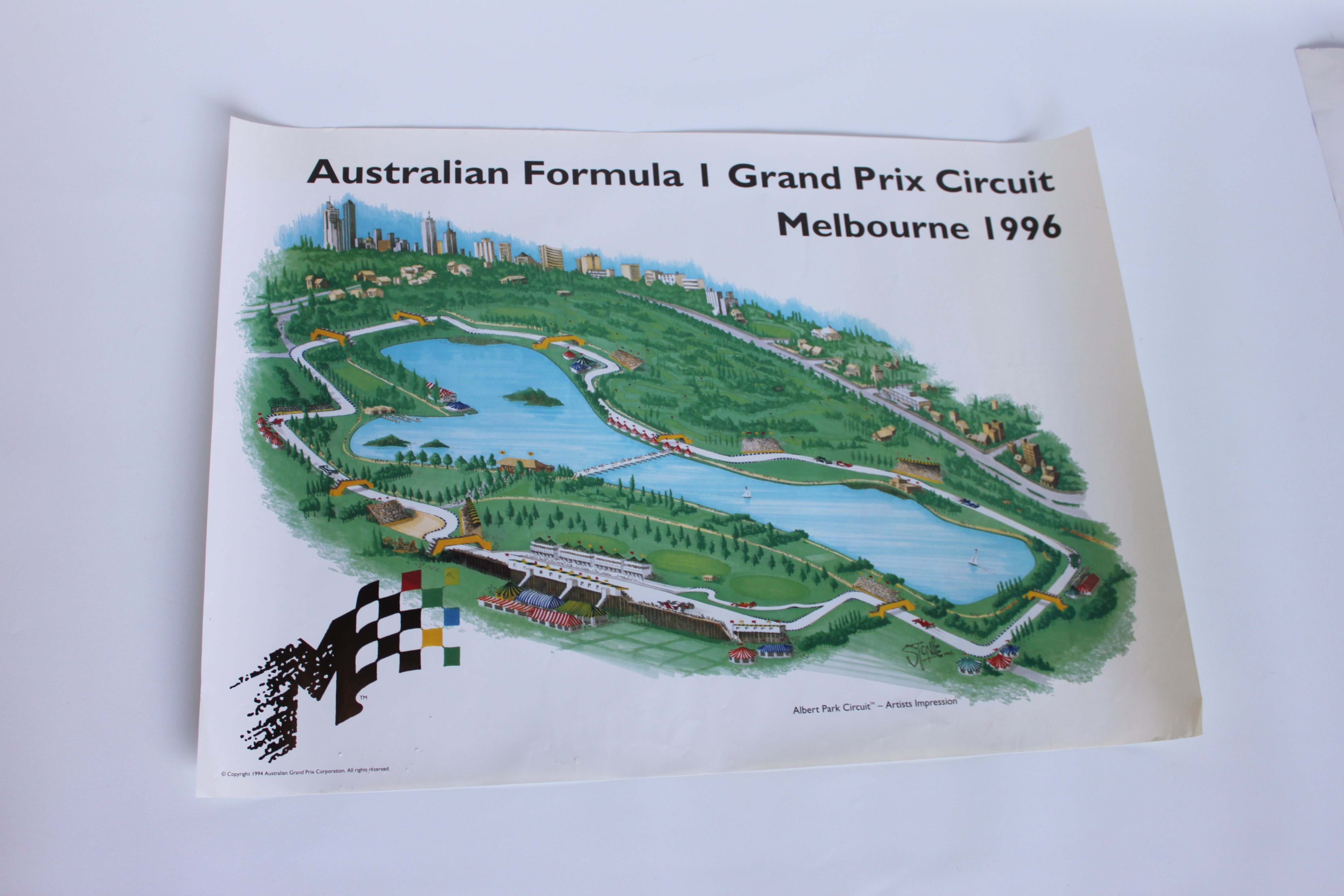 Inaugural Australian Grand Prix, Melbourne (1996) — Albert Park Circuit Poster