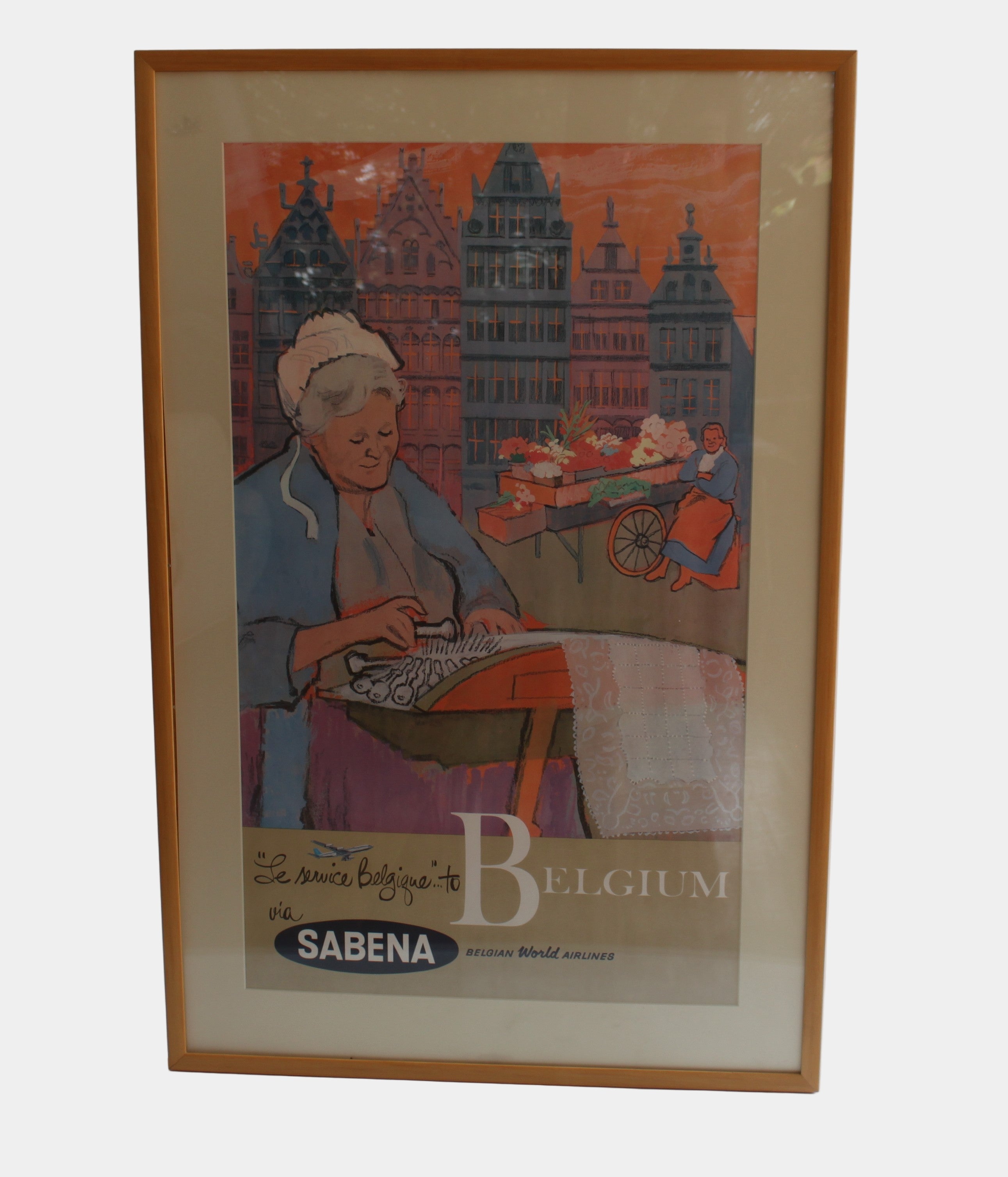 Sabena Belgian World Airlines — Large Framed Travel Poster (Reproduction)