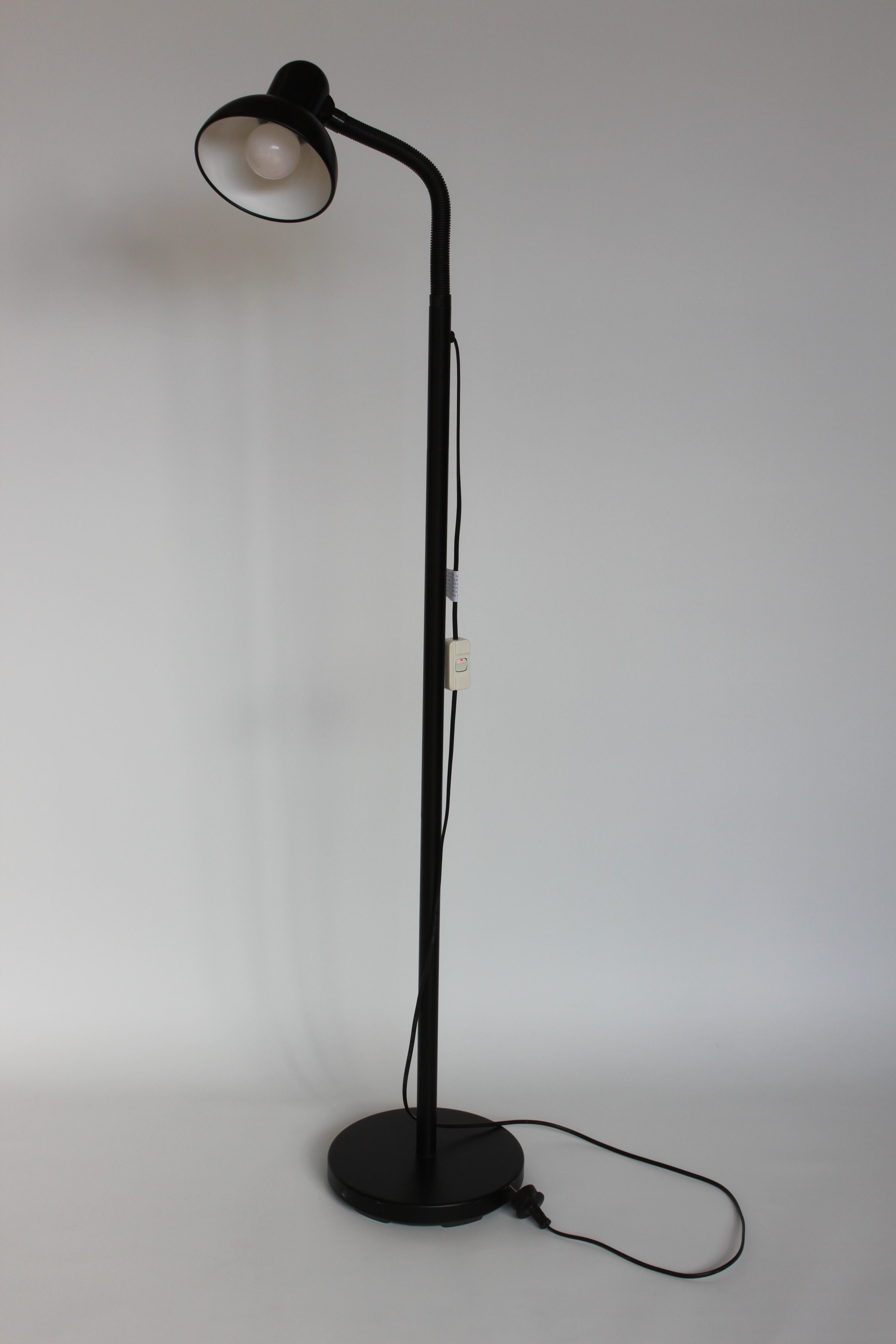 Black Gooseneck Floor Lamp — Mid-20th Century