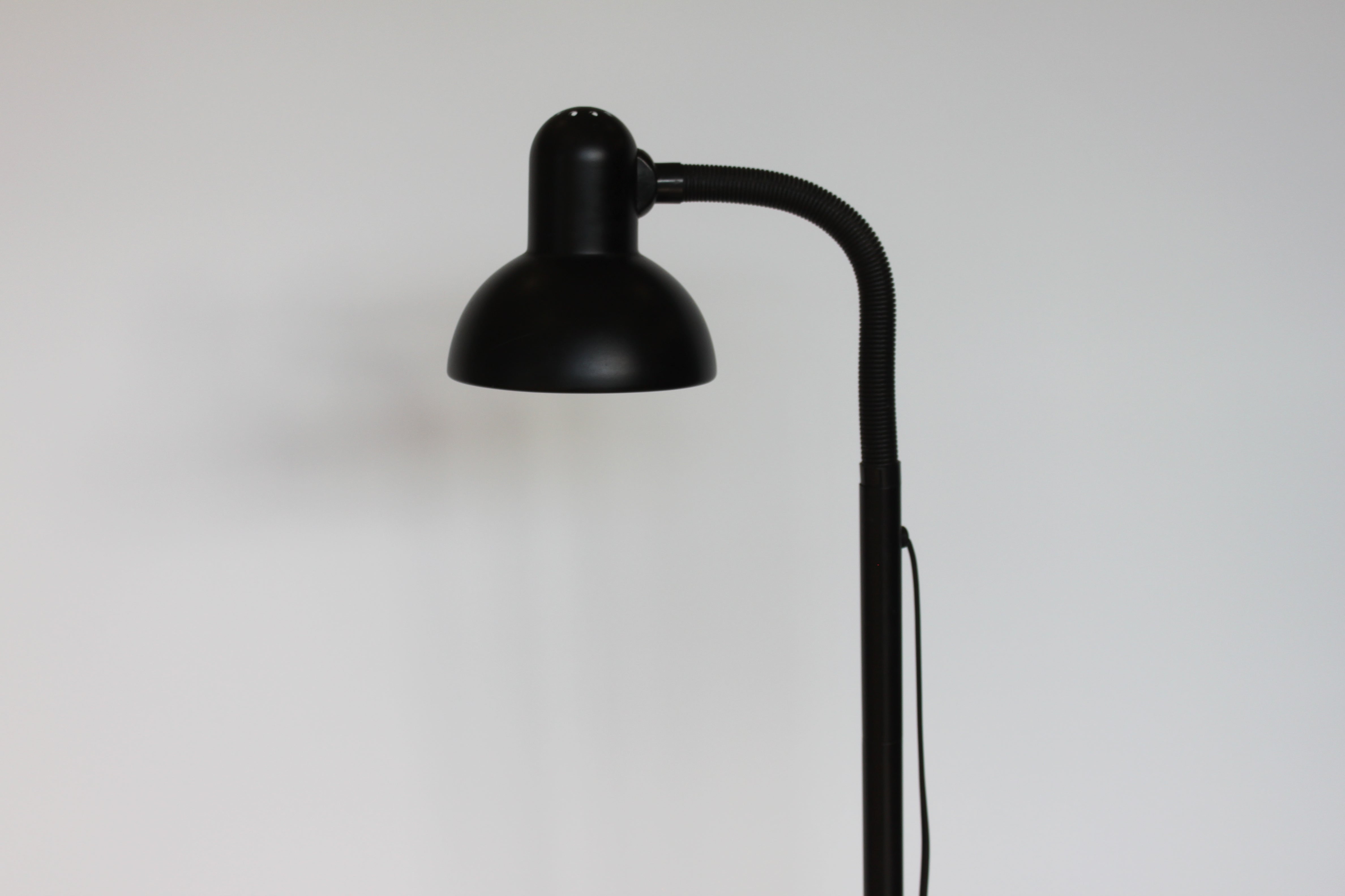 Black Gooseneck Floor Lamp — Mid-20th Century