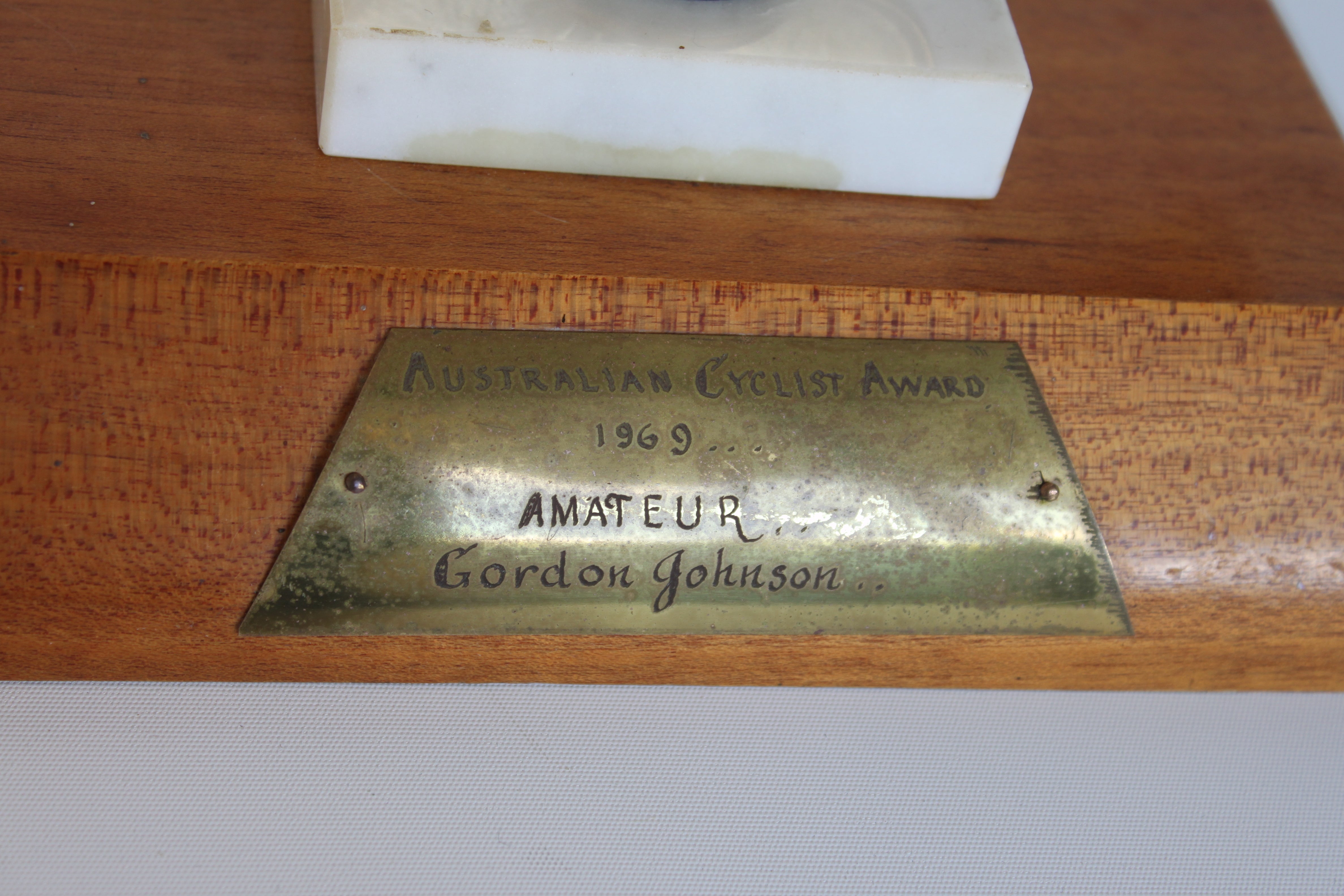 1969 Gordon Johnson Australian Cyclist Award Trophy – Rare Cycling Collectible