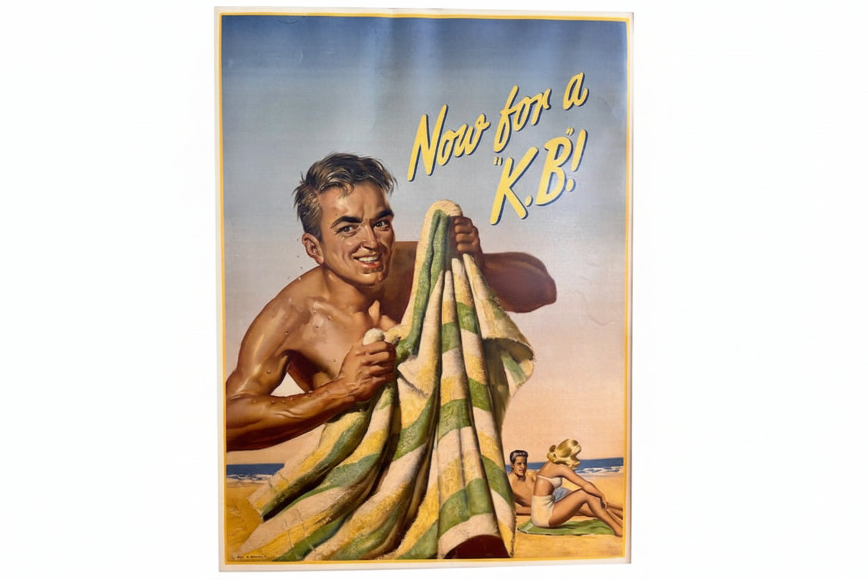 Large-format original Now for a KB Lithograph. Linen backed