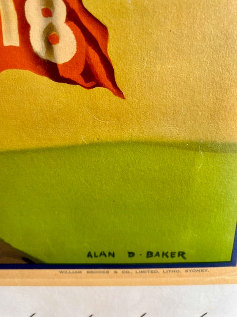 Large format original Resche's Pilsner Lithograph 1950s signed