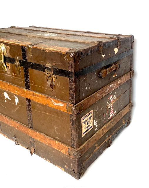 Antique “Neverbreak” Steamer Trunk by J. Goldsmith & Son (c. 1910–1925)