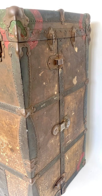 **F.A. Stallman Wardrobe Steamer Trunk — Early 1900s