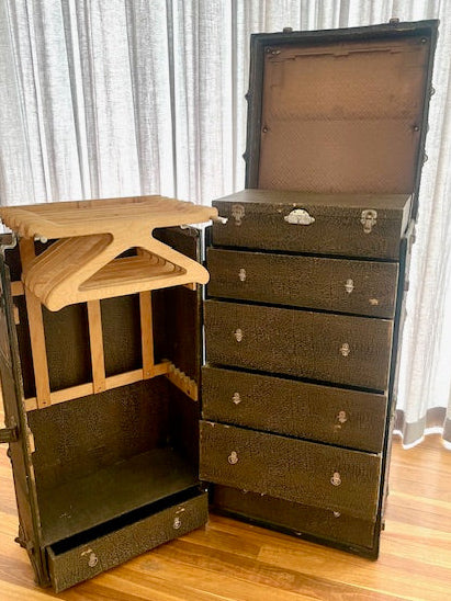 **F.A. Stallman Wardrobe Steamer Trunk — Early 1900s