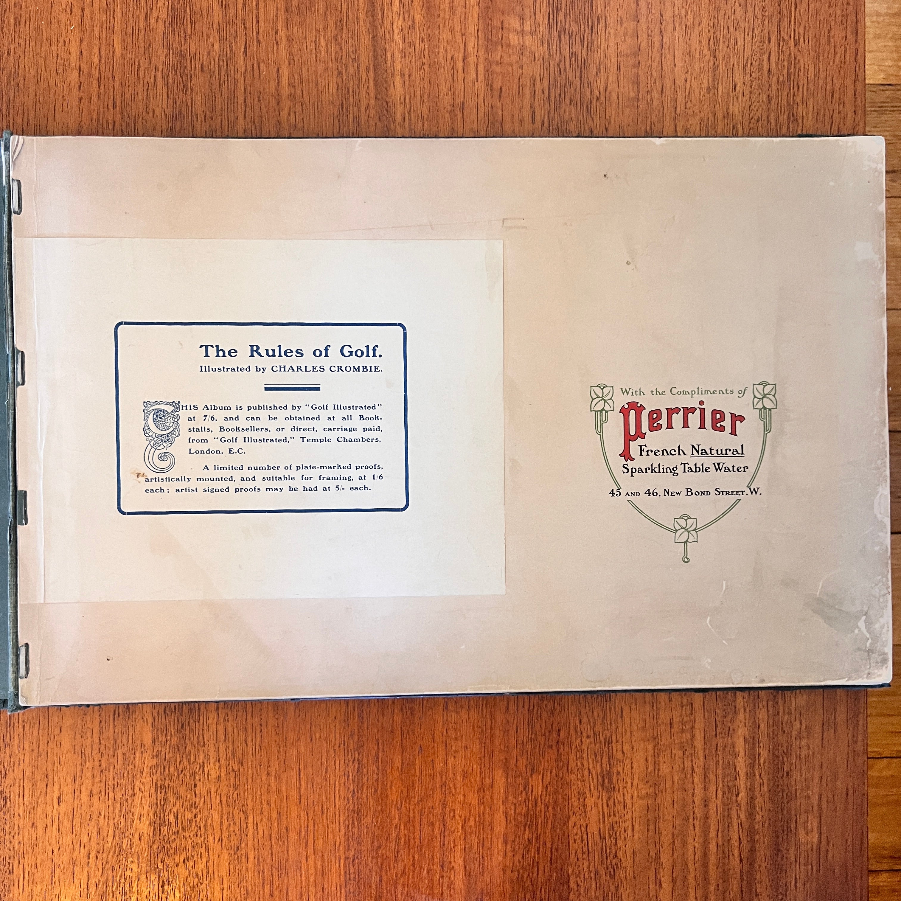 Rare book. "Rules of Golf" by Charles Crombie, Perrier Edition (1905)