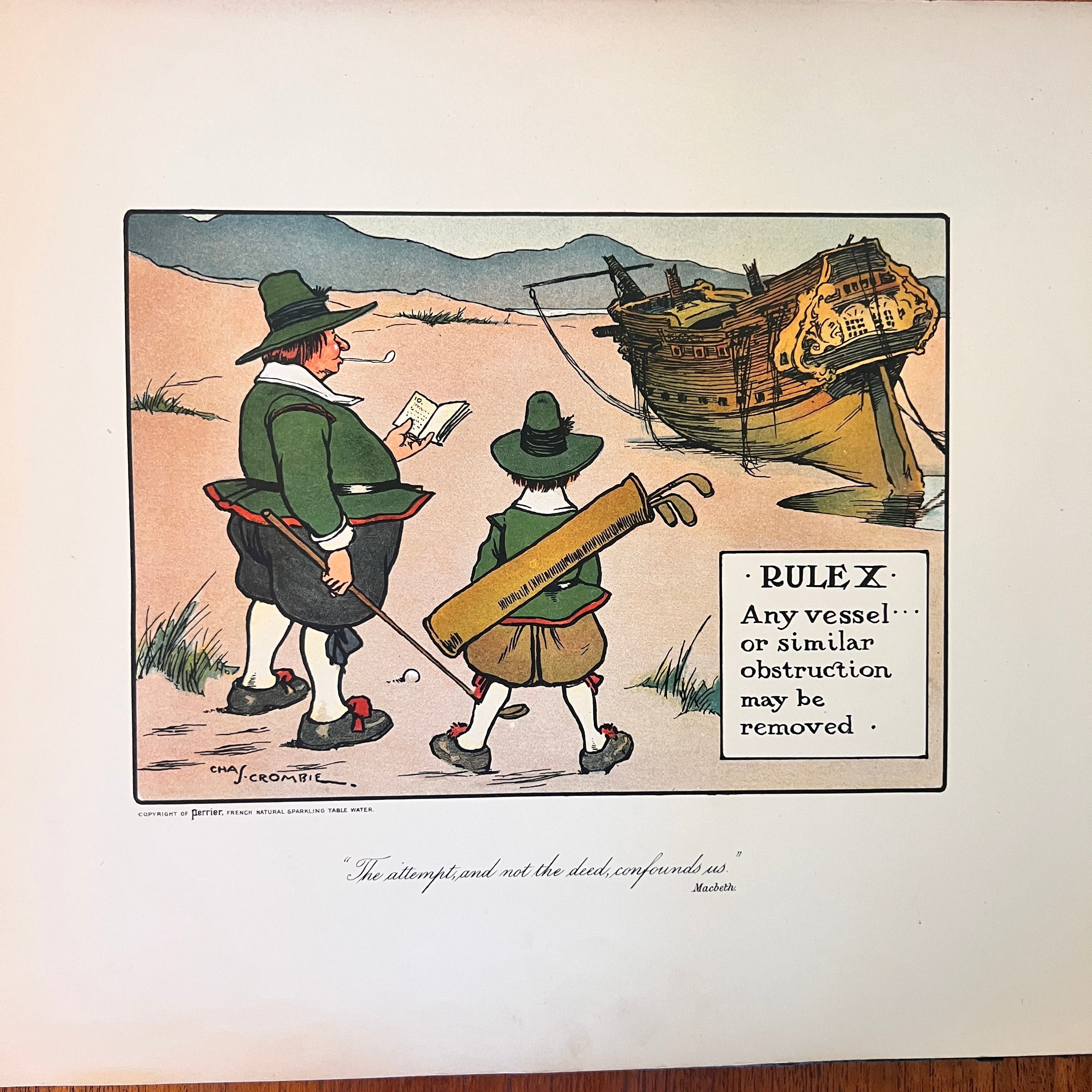 Rare book. "Rules of Golf" by Charles Crombie, Perrier Edition (1905)