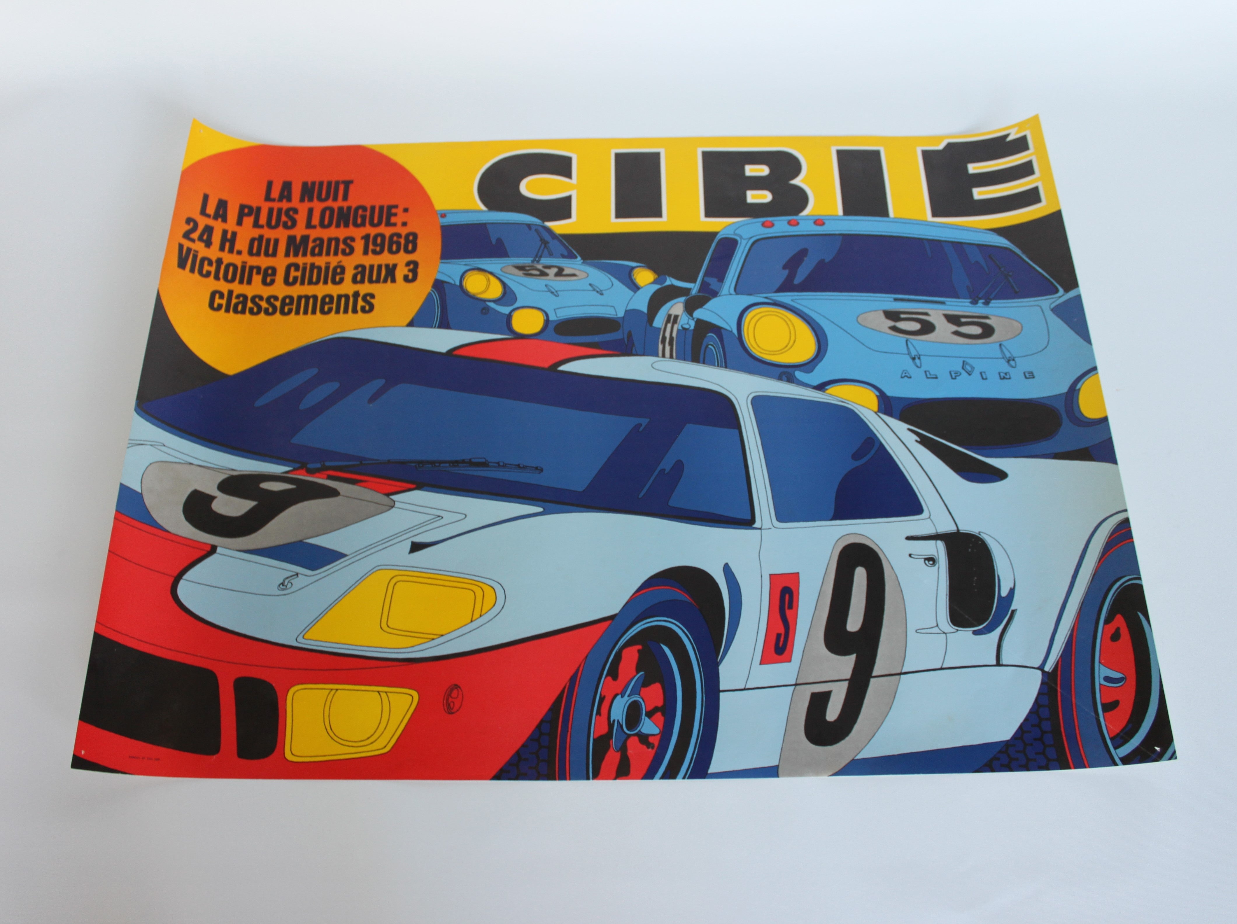Cibié – “La Nuit la Plus Longue” (Alpine A110) — Vintage French Lithographic Poster (1970s Reissue)