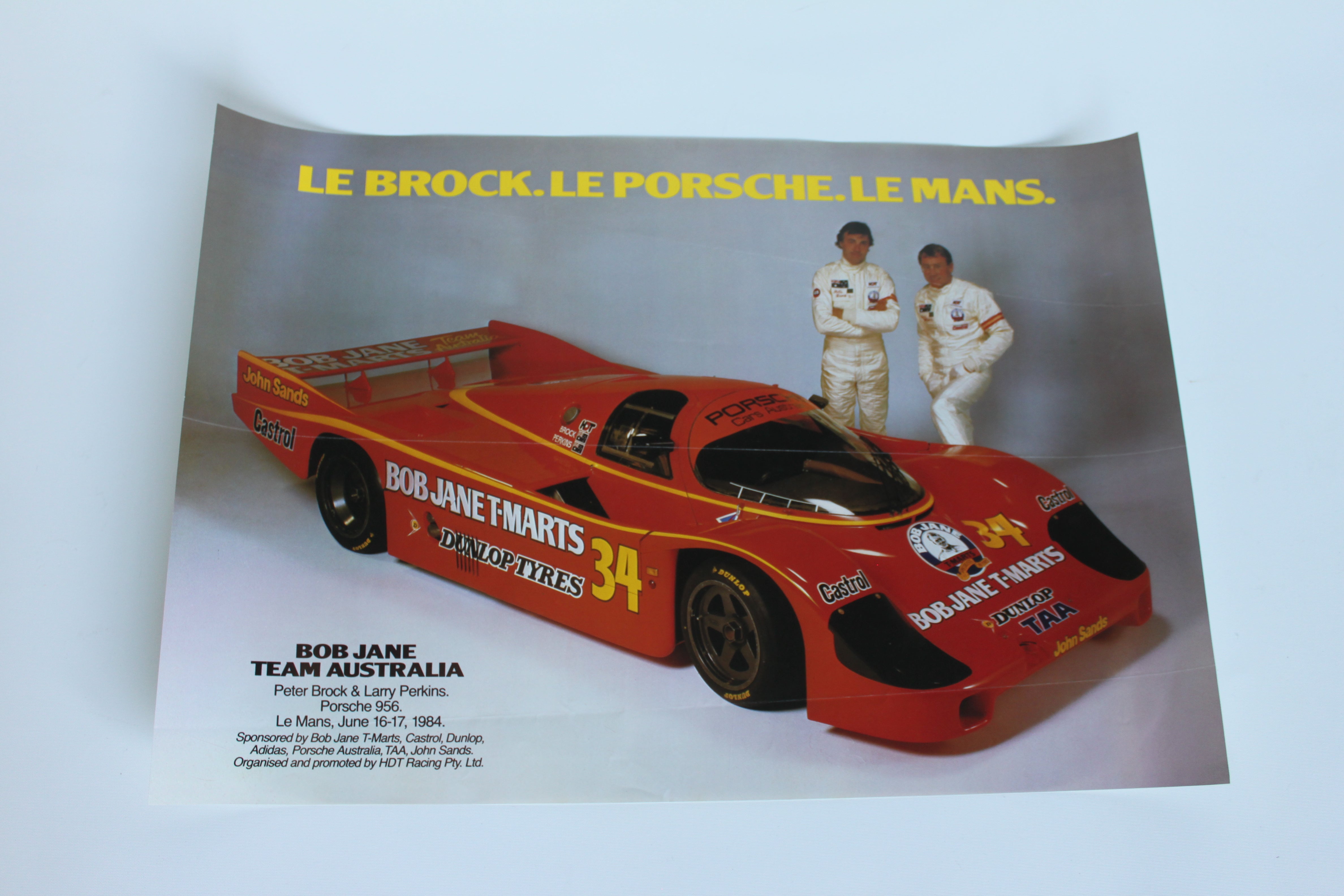 brock perkins porsche original 1984 motorsport poster