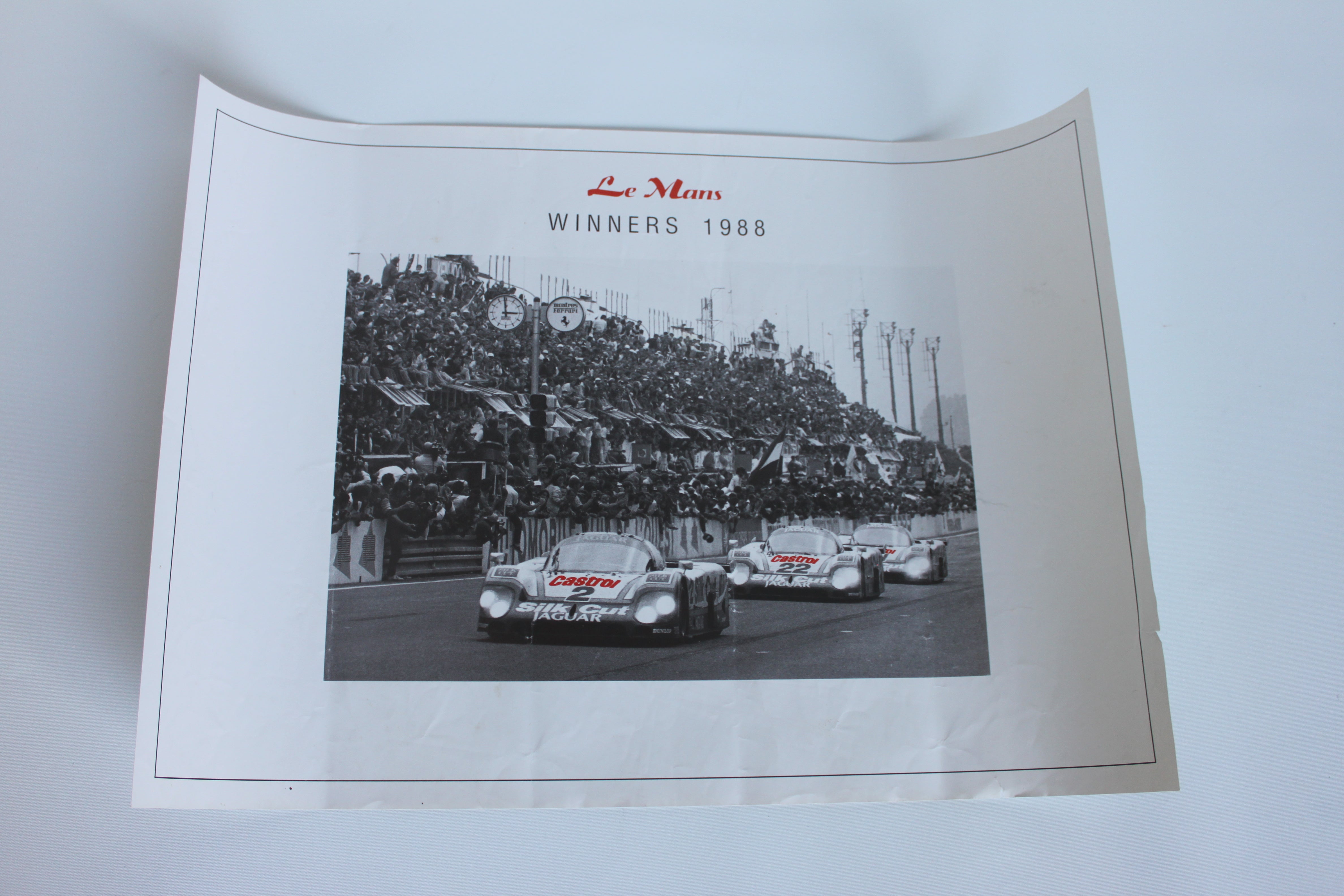 Le Mans Winners 1988 — Jaguar Silk Cut XJR-9 (Vintage Offset Poster)