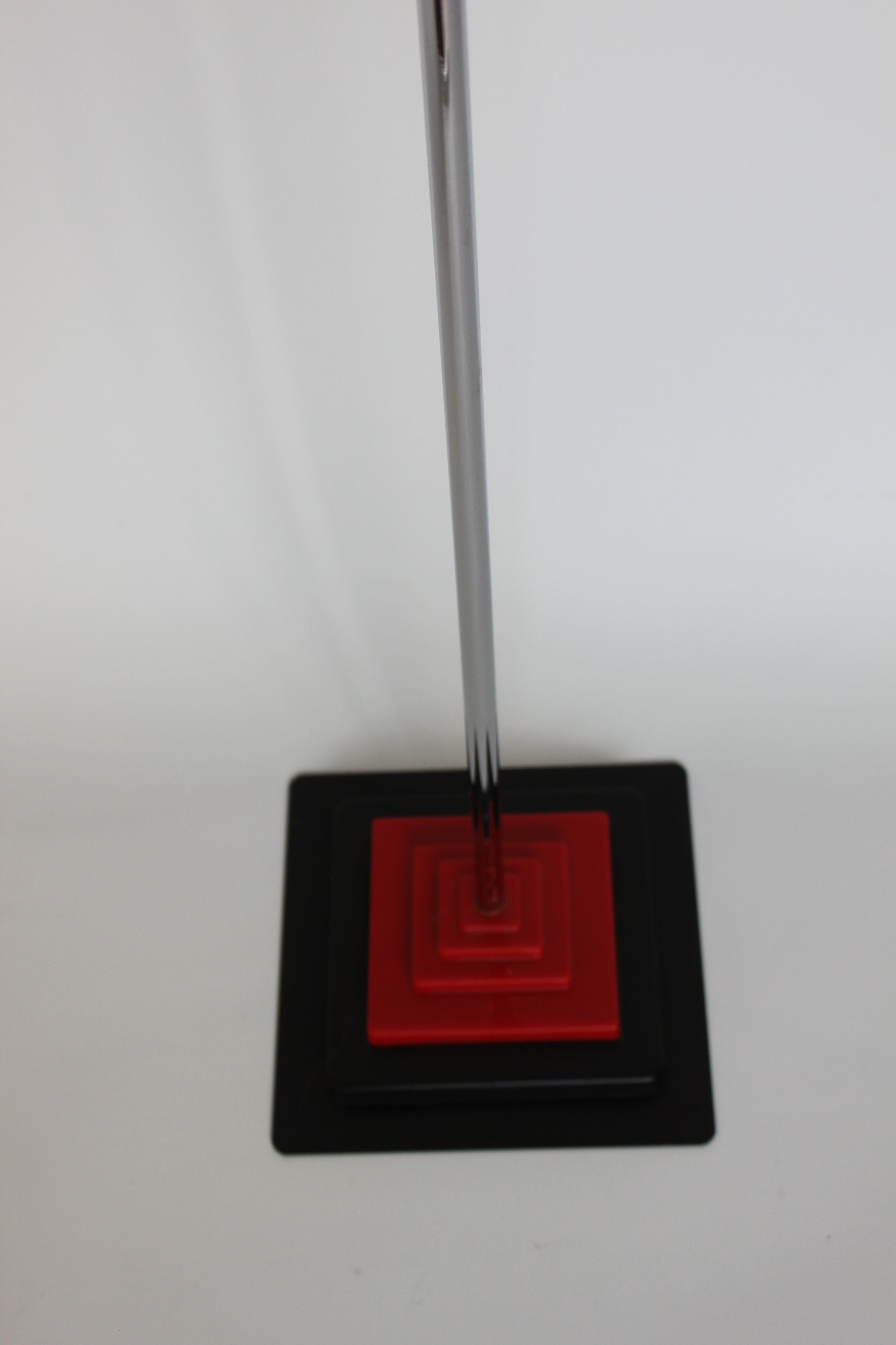 Mid-Century Adjustable Floor Lamp – Red Shade & Base