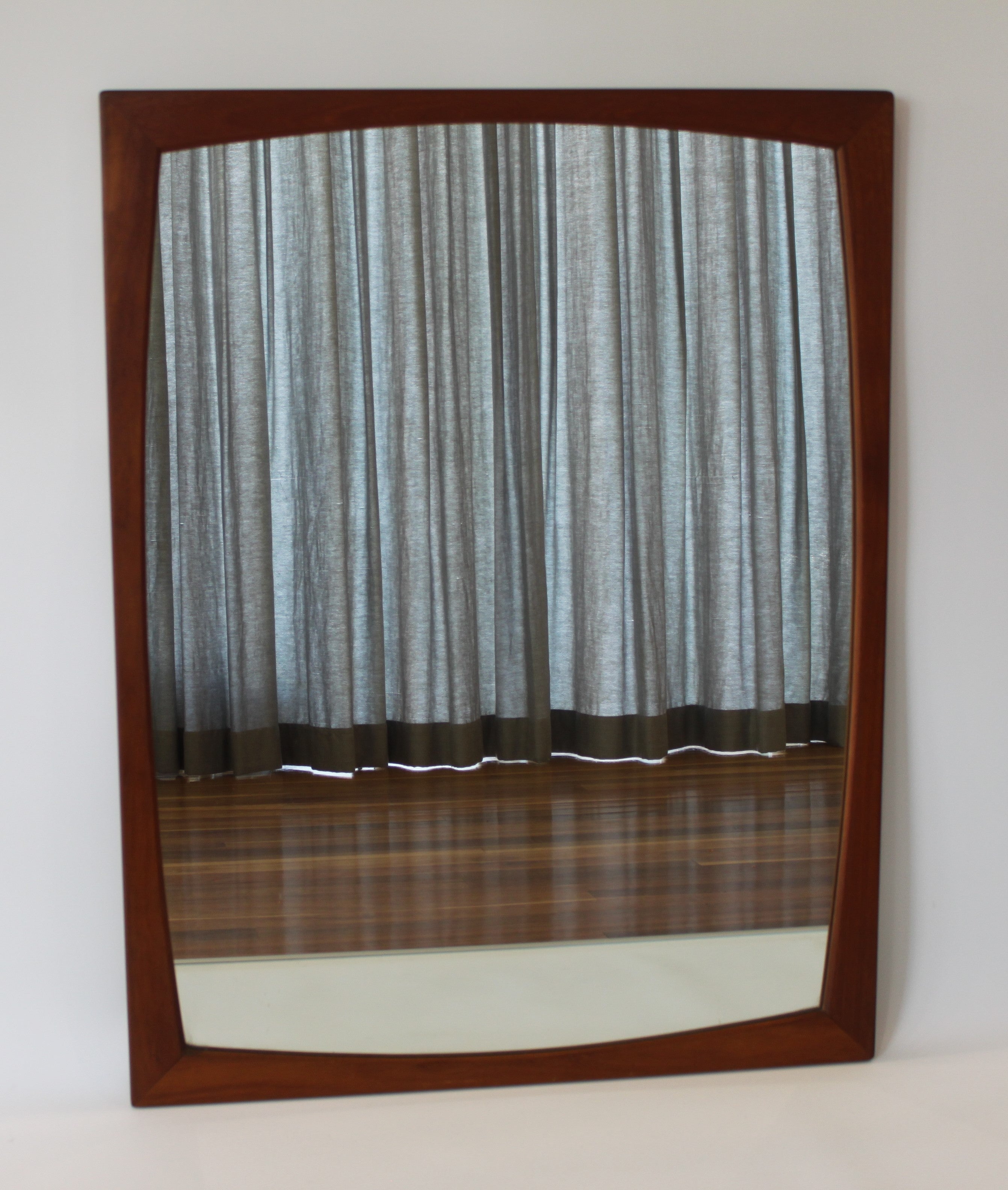 Large c.1950s–60s Danish-Inspired Teak Wall Mirror