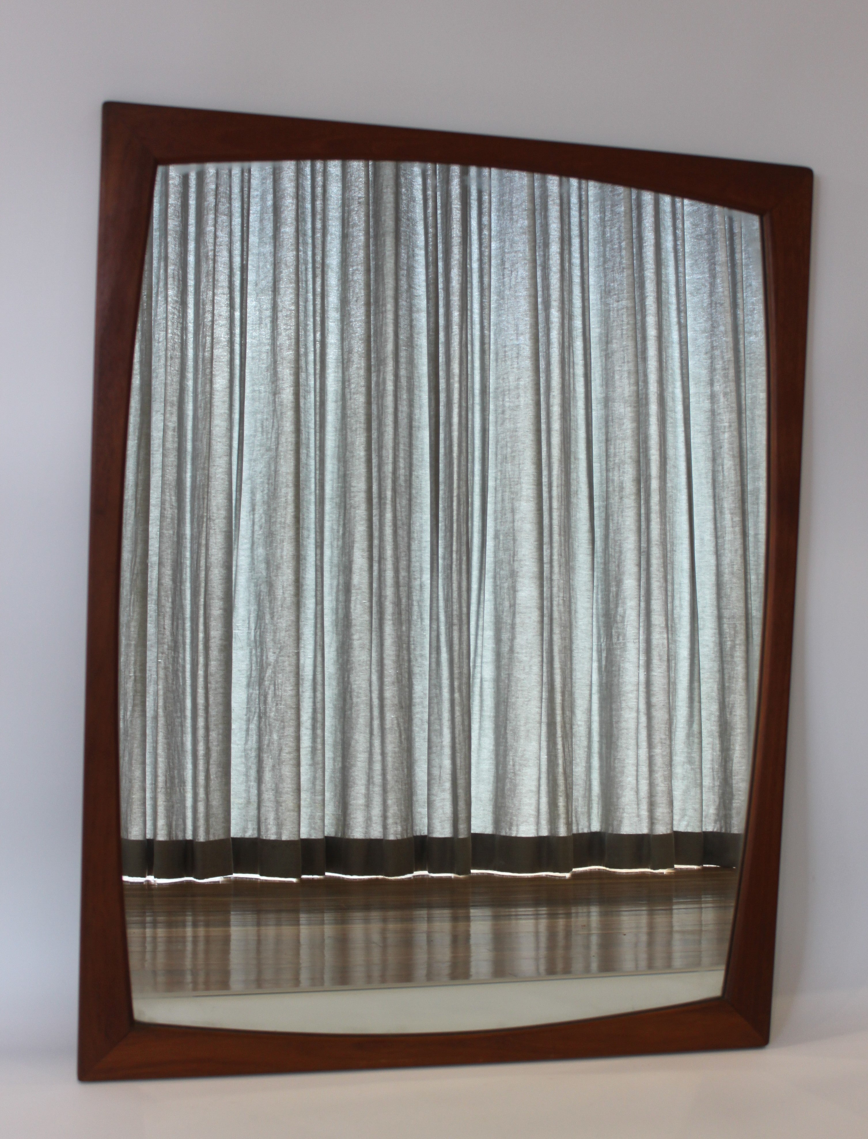 Large c.1950s–60s Danish-Inspired Teak Wall Mirror