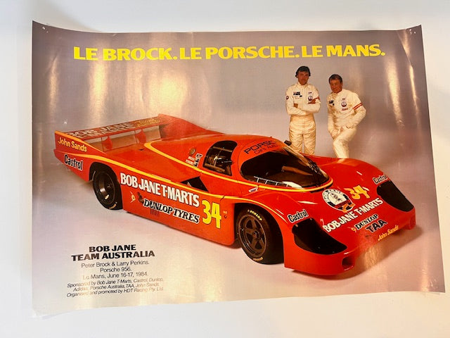 Original vintage automotive poster - Prock Perkins, at Le Mans