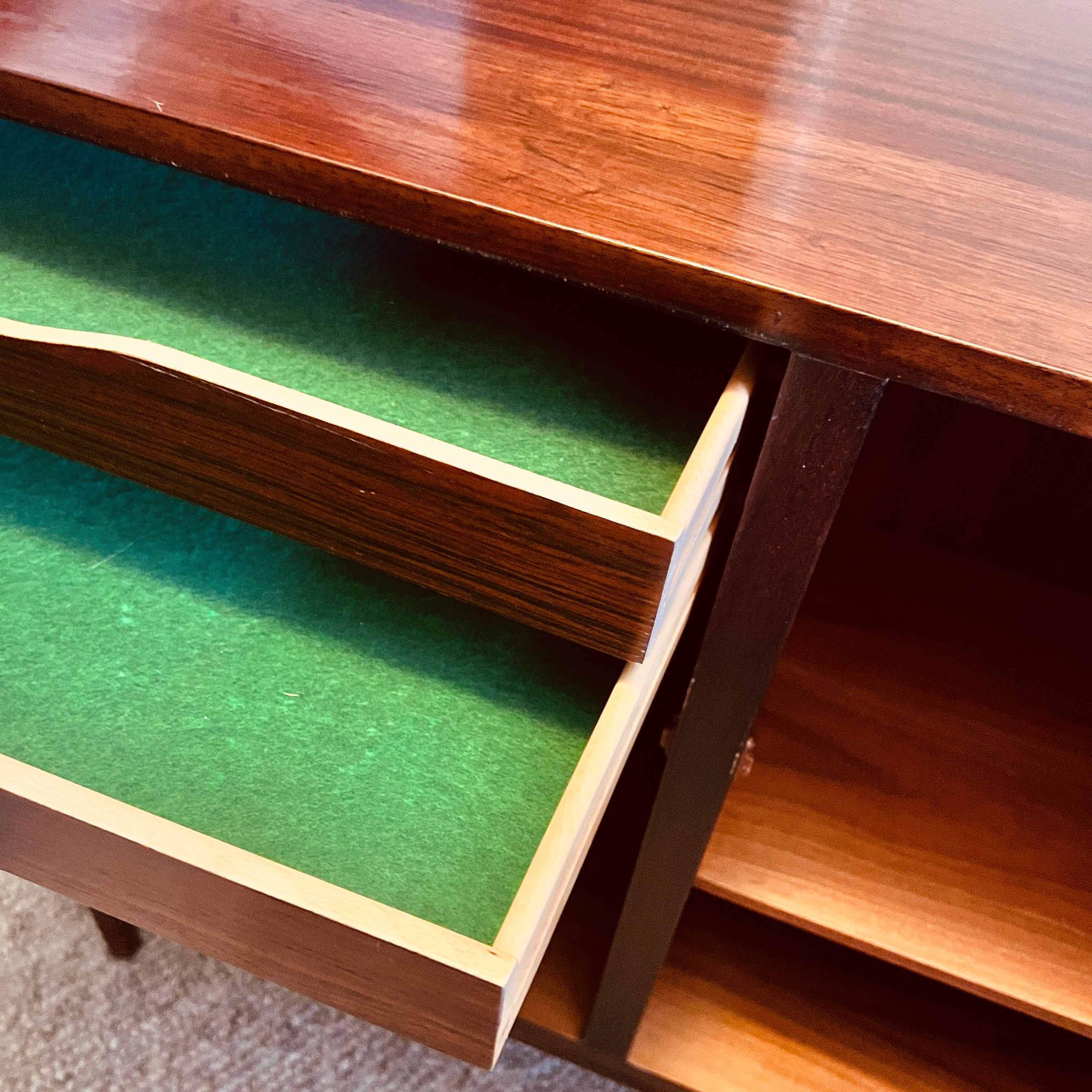 Omann Jun midcentury sideboard with original felt lined drawers