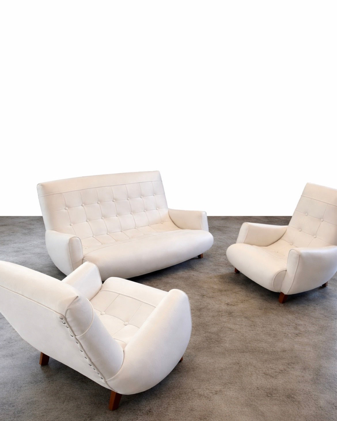 sleepy hollow midcentury lounge suite white