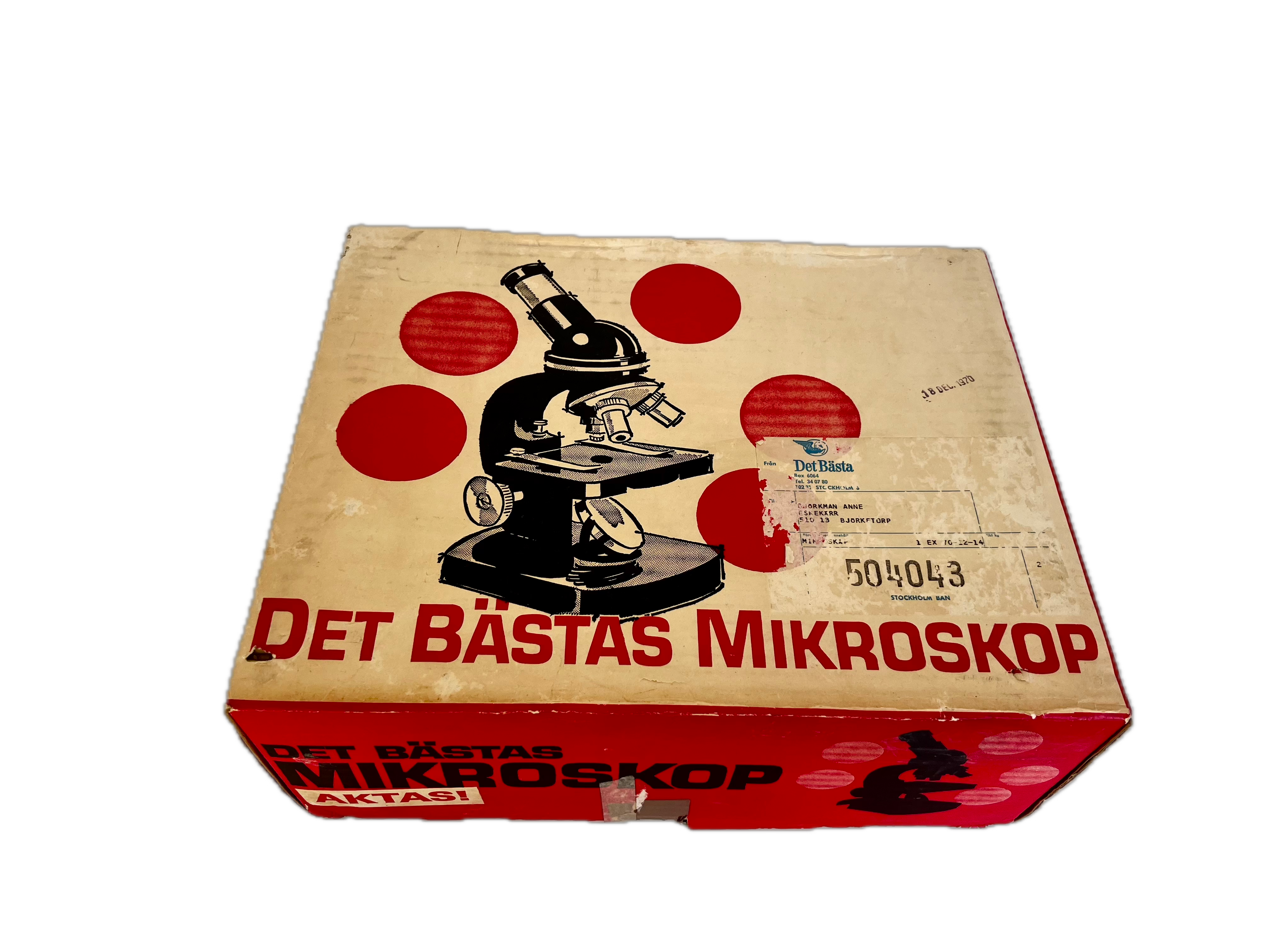 Det Bästas Mikroskop — Vintage Swedish Educational Microscope Set, c. 1950s–60s