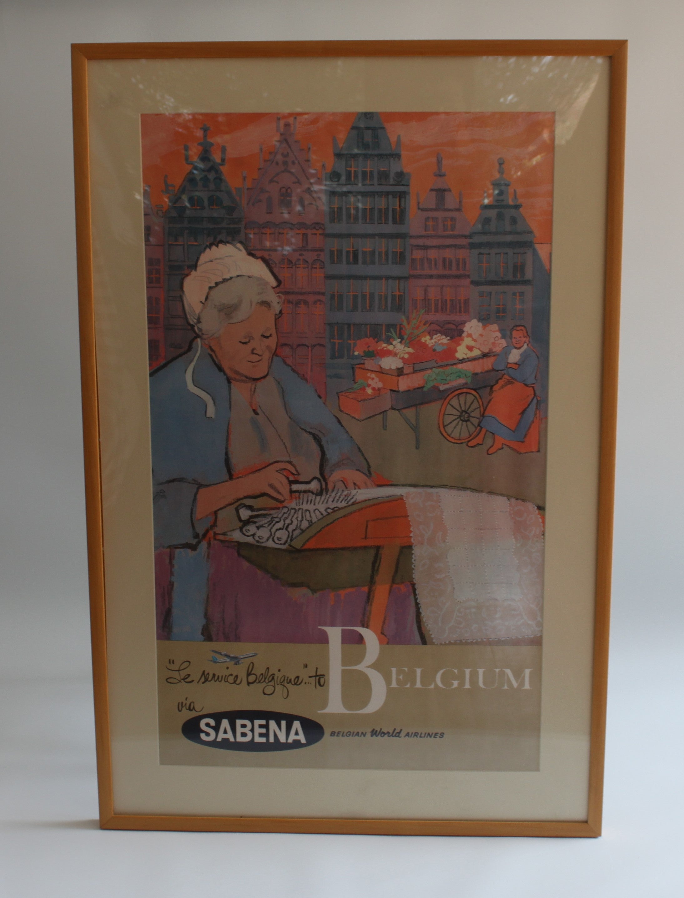 Sabena Belgian World Airlines — Large Framed Travel Poster (Reproduction)