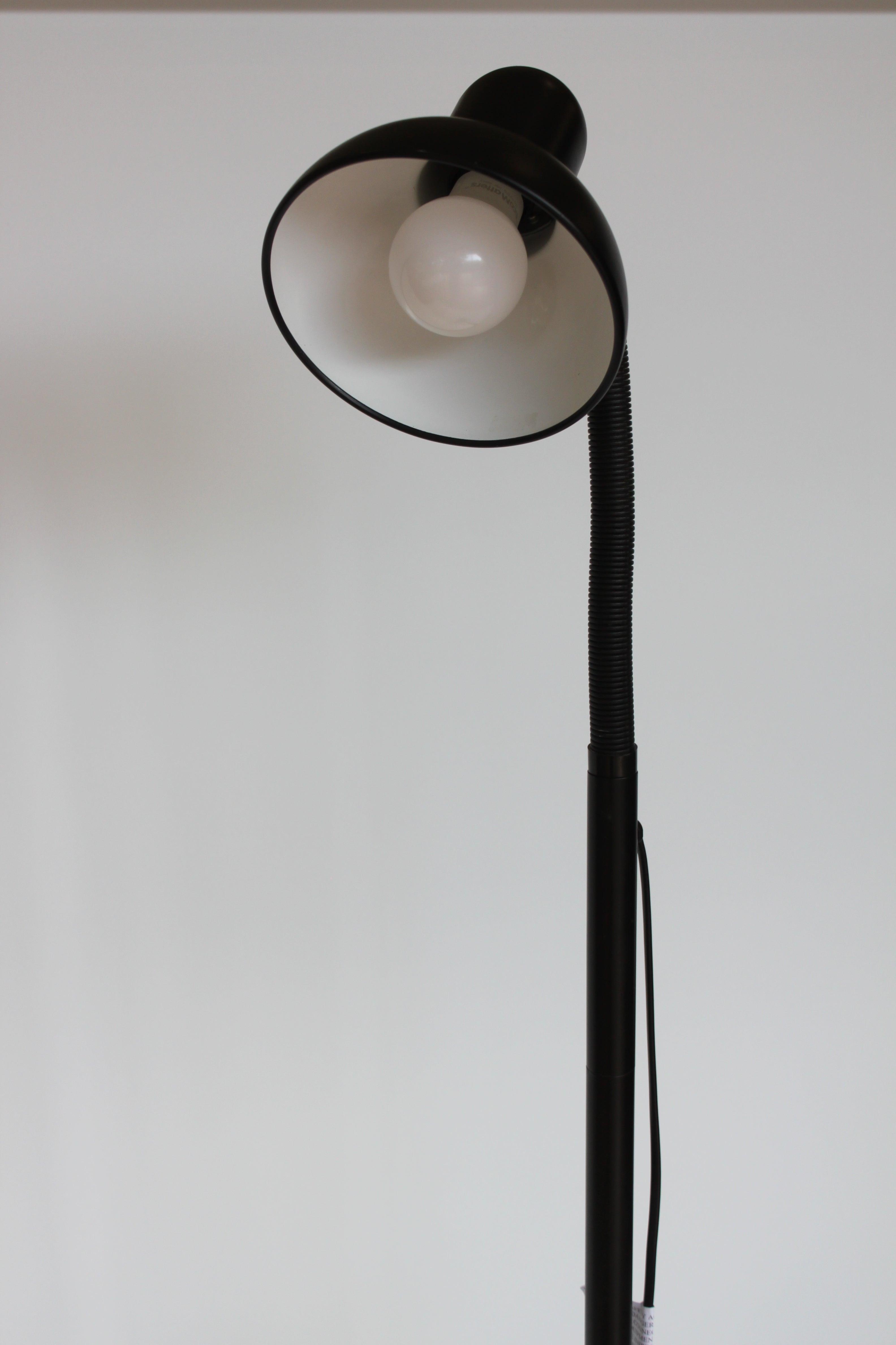 Black Gooseneck Floor Lamp — Mid-20th Century