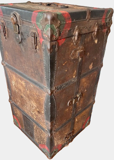 **F.A. Stallman Wardrobe Steamer Trunk — Early 1900s