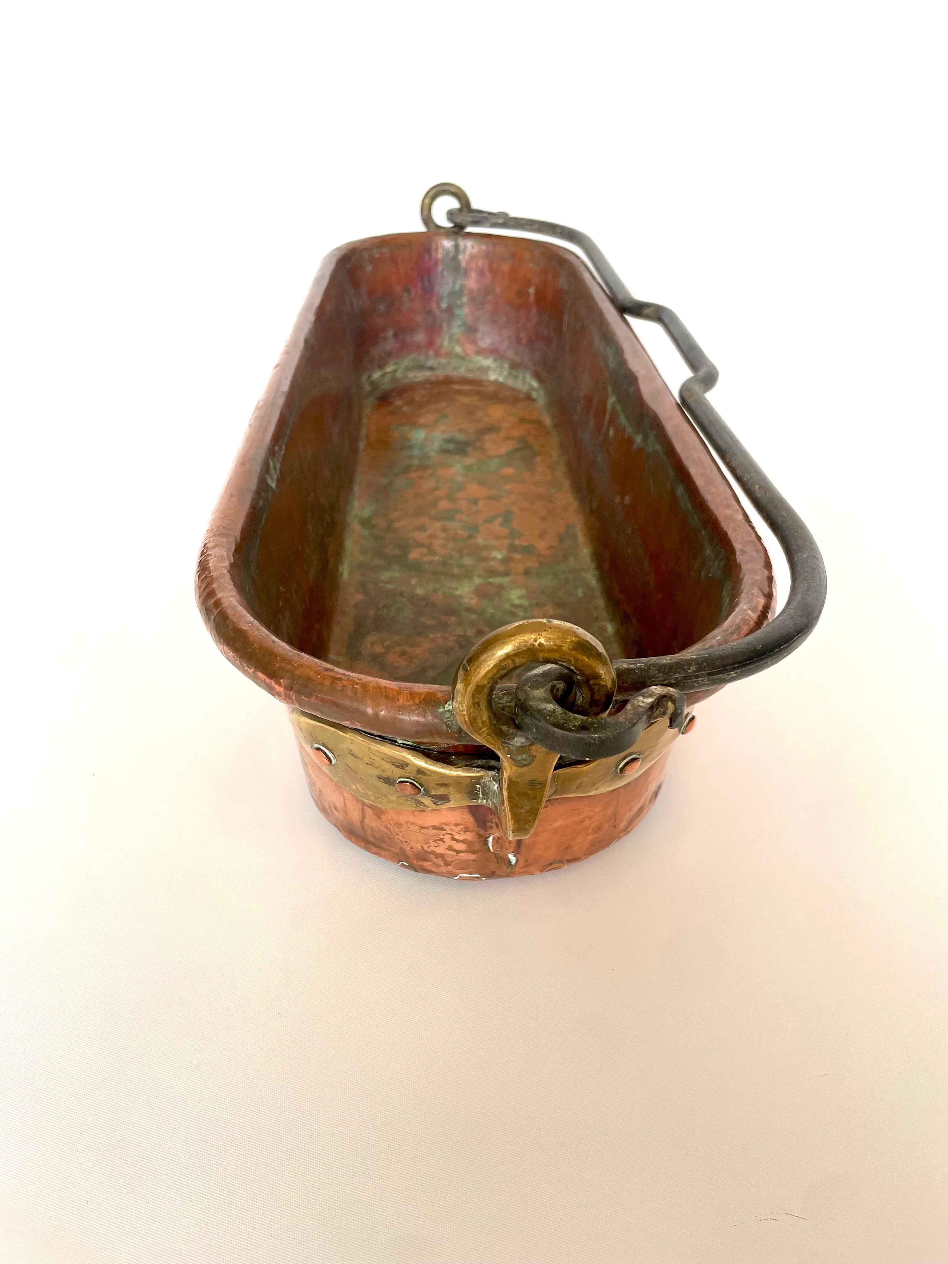 Antique French Copper Fish Kettle (Poissonnière) — c.1880–1920