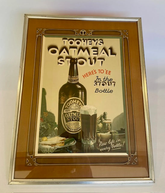 Toohey’s Oatmeal Stout (c.1930s) — Original Australian Lithographic Advertising Poster by Walter Jardine (signed)