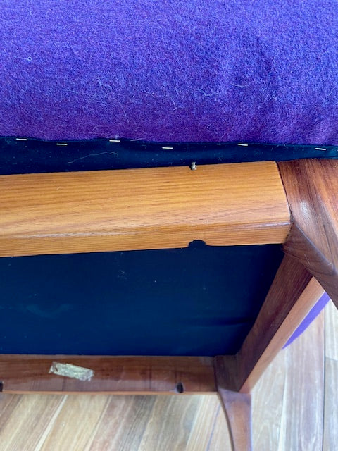 Mid Century “Ziva” Armchair by Danish Deluxe — Upholstered in Purple Felt