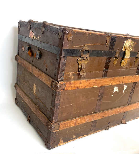 Antique “Neverbreak” Steamer Trunk by J. Goldsmith & Son (c. 1910–1925)