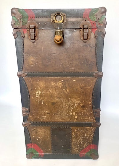 **F.A. Stallman Wardrobe Steamer Trunk — Early 1900s