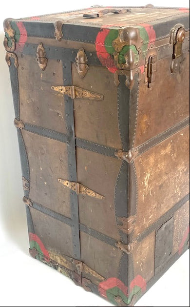 **F.A. Stallman Wardrobe Steamer Trunk — Early 1900s