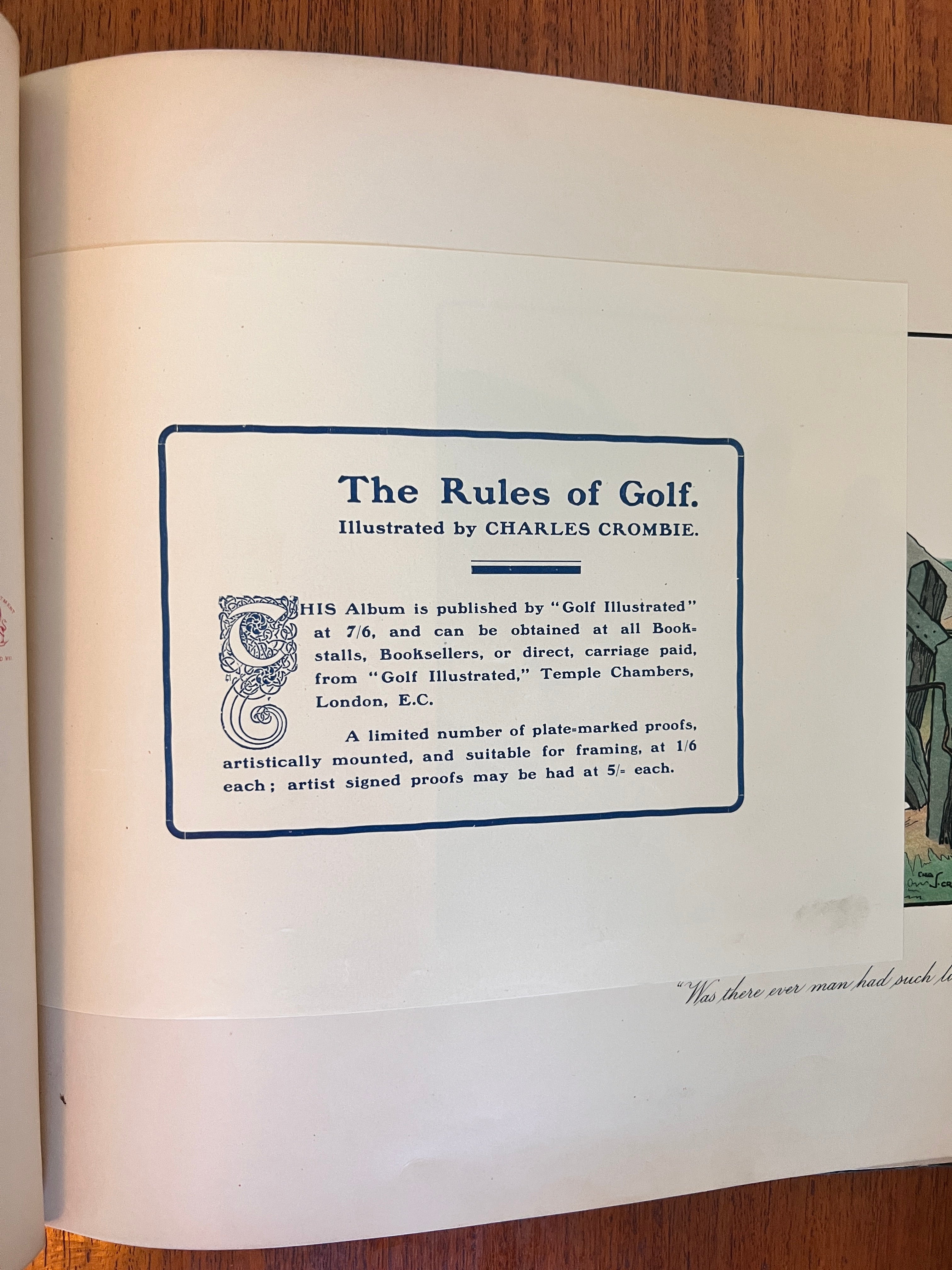 Rare book.  "Rules of Golf" by Charles Crombie, Perrier Edition (1905)