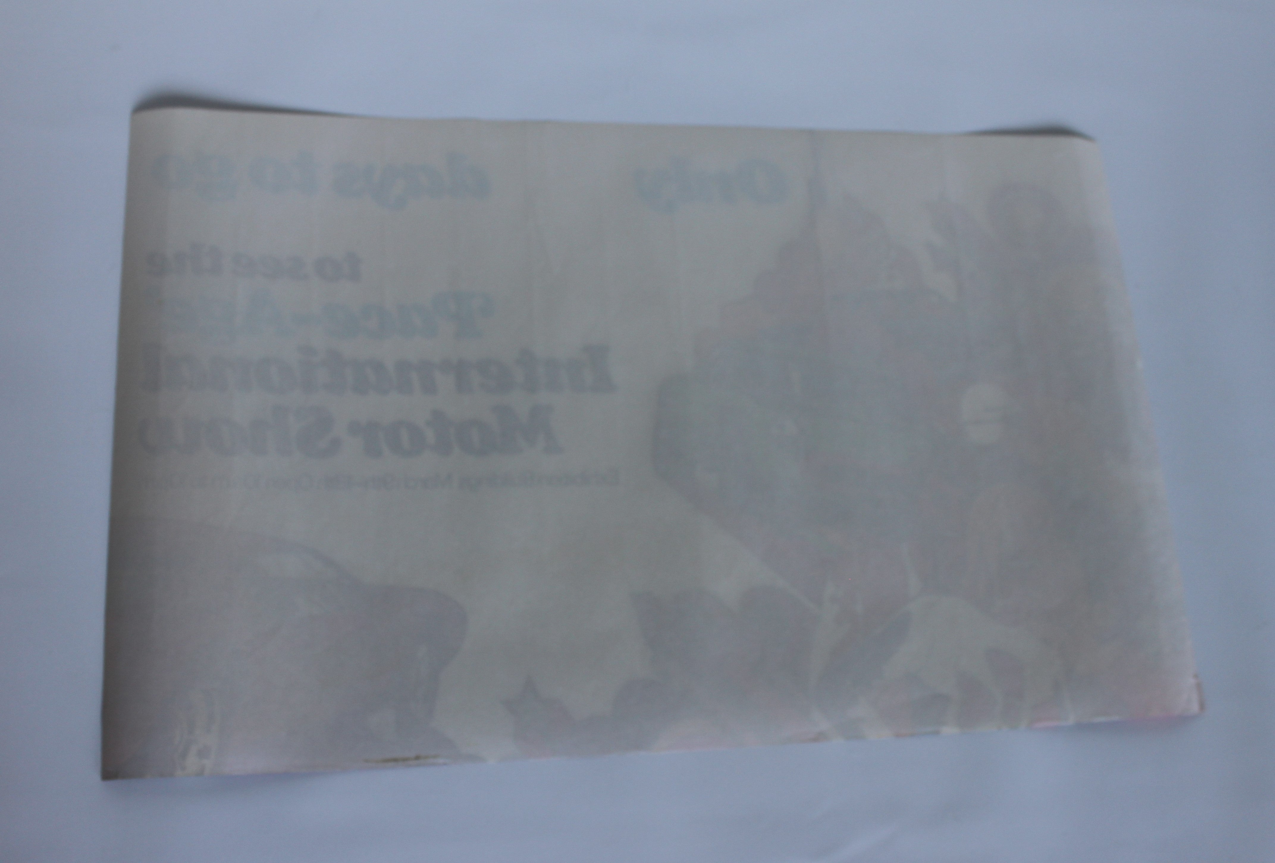 Melbourne International Motor Show original poster 1970 back