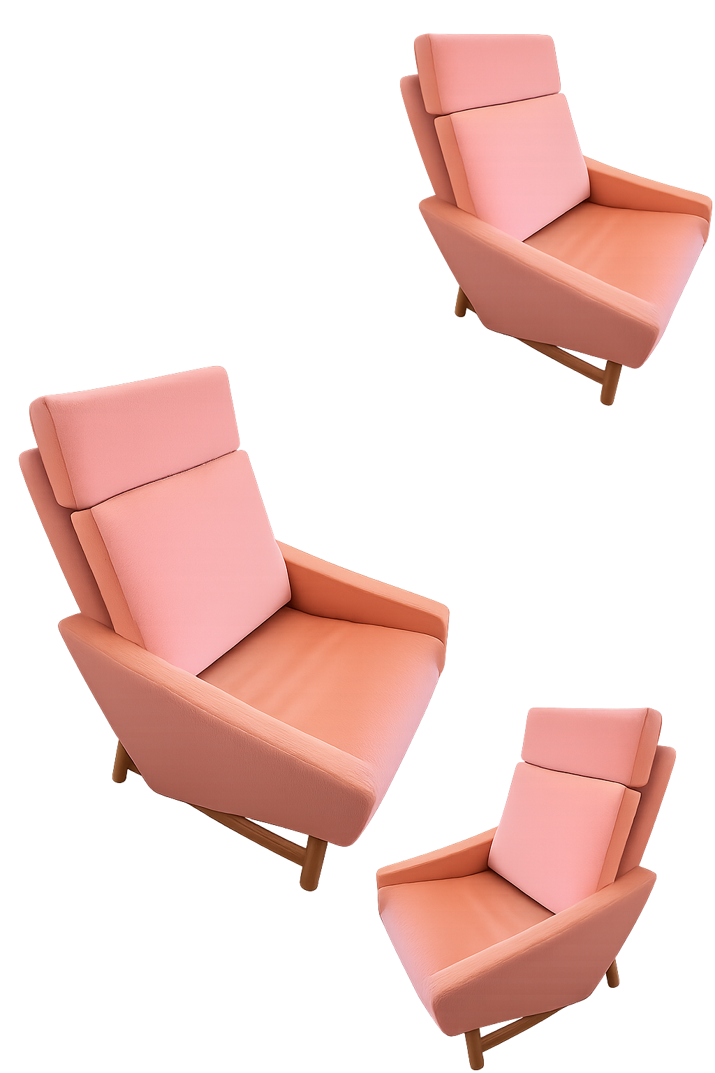 Fler “Flerholme” Highback Armchairs — Pair (Restored, Teak Frame).  Selling as pair