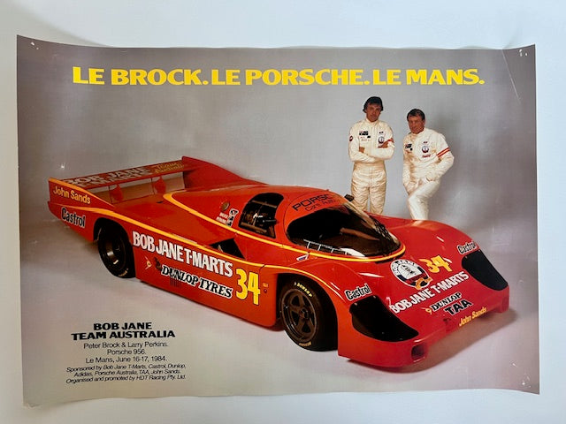 Original vintage automotive poster - Prock Perkins, at Le Mans