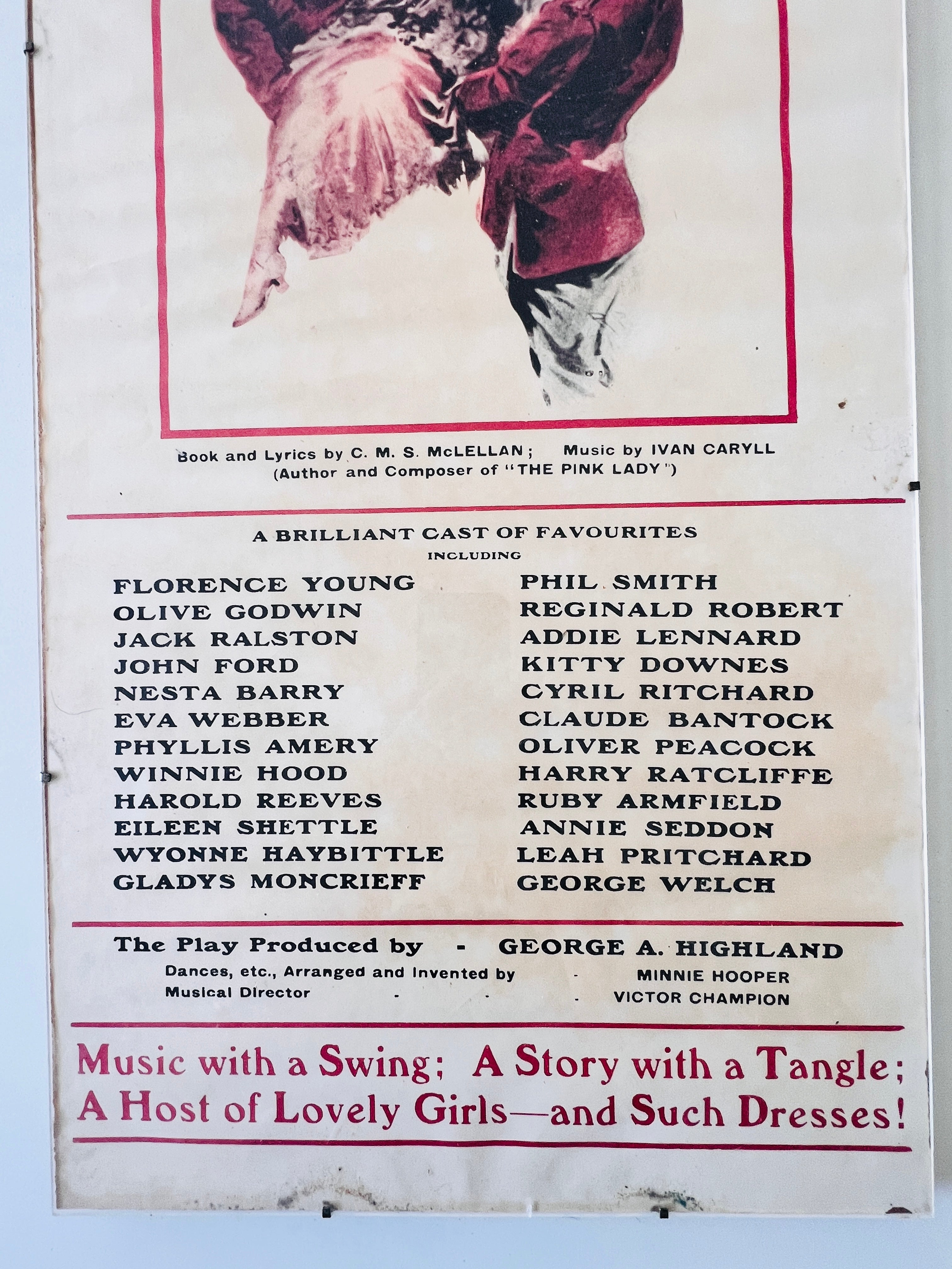 Lower section of Oh! Oh! Delphine!! poster showing J. C. Williamson Ltd promotion details