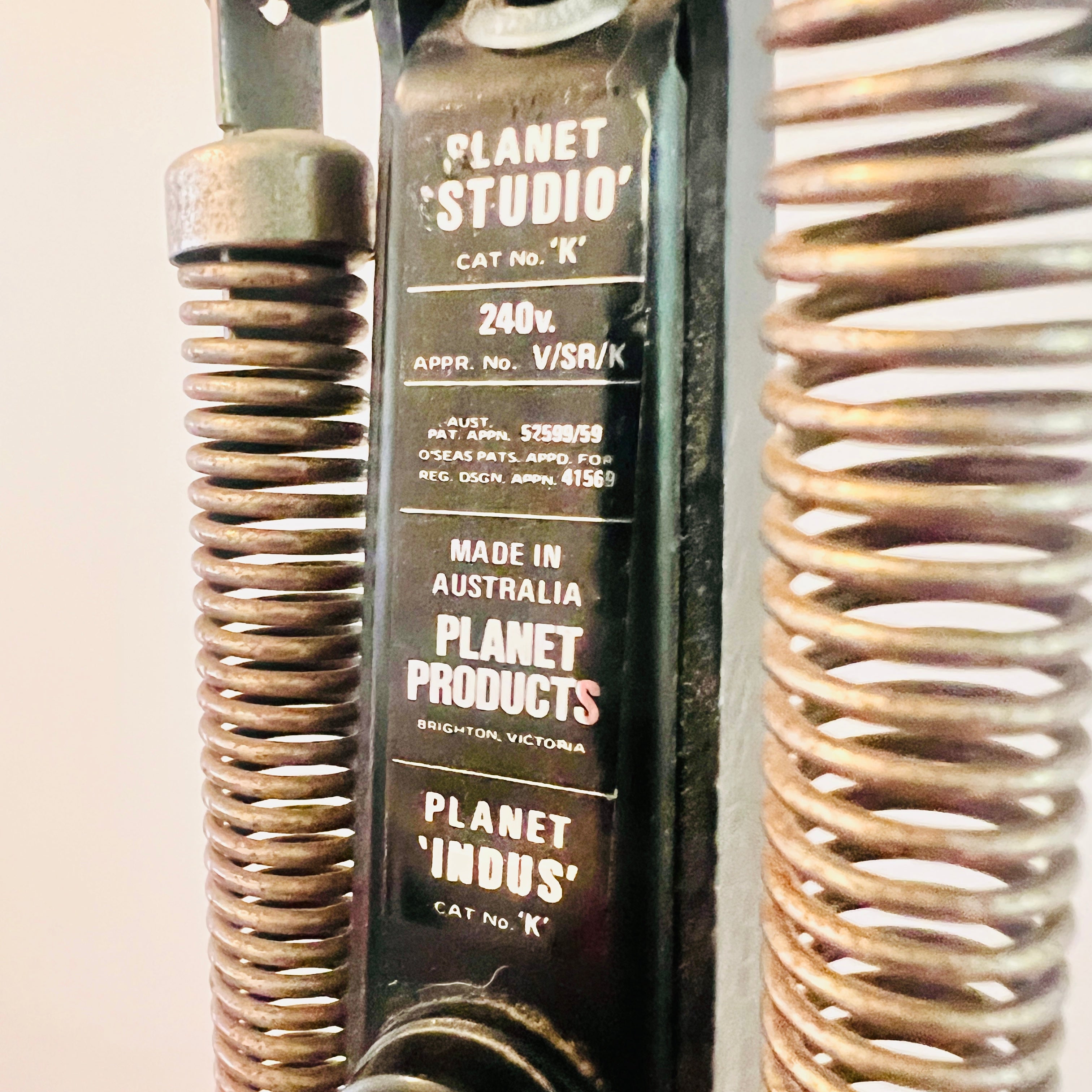 Planet Products Brighton Australia maker’s label on Planet Indus K floor lamp