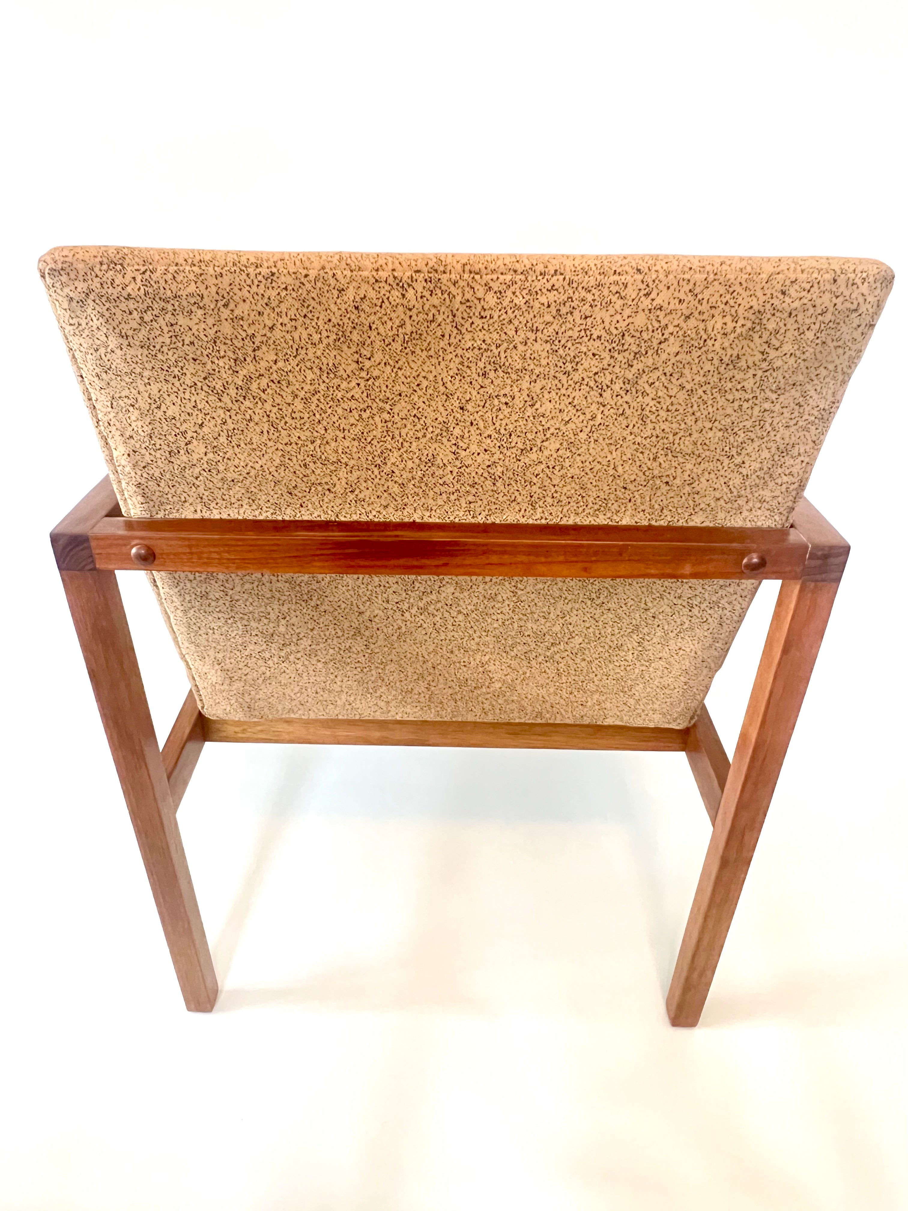 TH Brown carver chair mid century back view